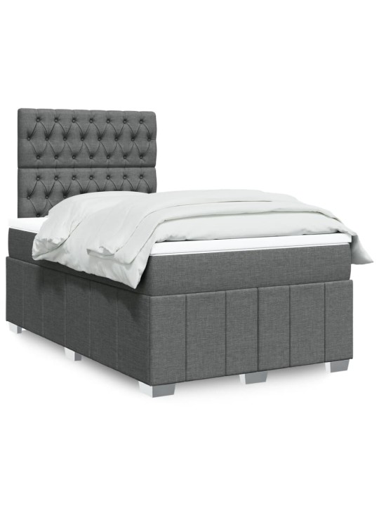 Box spring postel s matrací tmavě šedá 120x200 cm textil