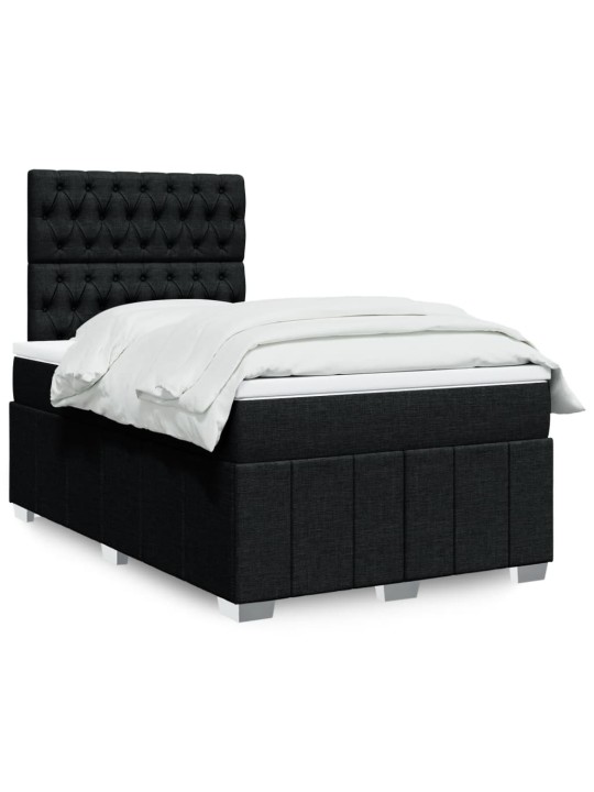 Box spring postel s matrací černá 120x200 cm textil
