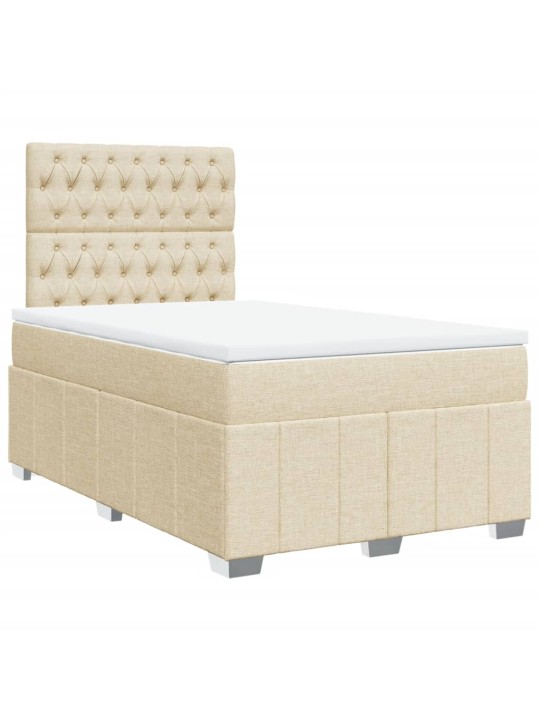 Box spring postel s matrací krémová 120x200 cm textil
