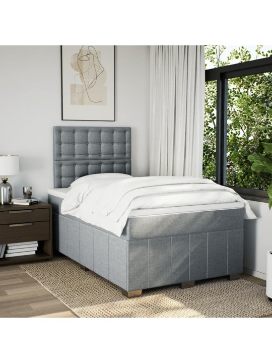 Box spring postel s matrací světle šedá 120 x 200 cm textil