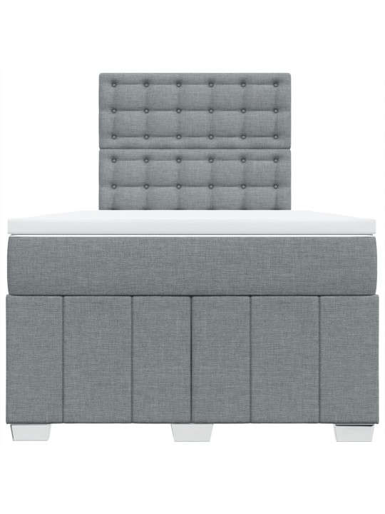 Box spring postel s matrací světle šedá 120 x 200 cm textil