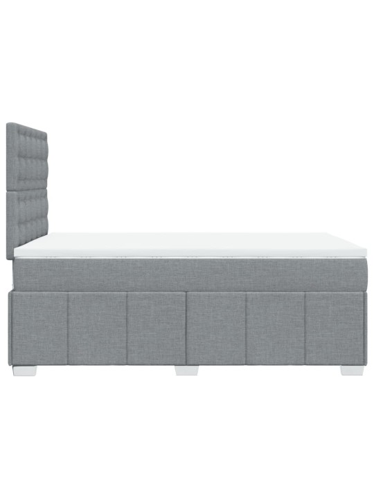 Box spring postel s matrací světle šedá 120 x 200 cm textil