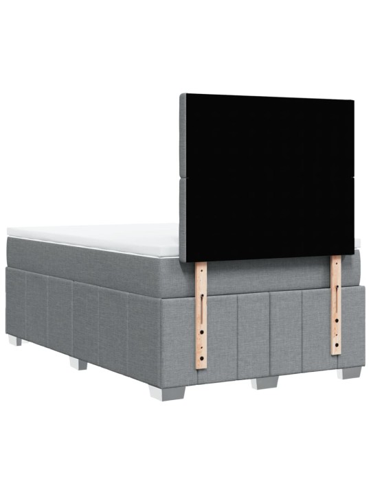 Box spring postel s matrací světle šedá 120 x 200 cm textil