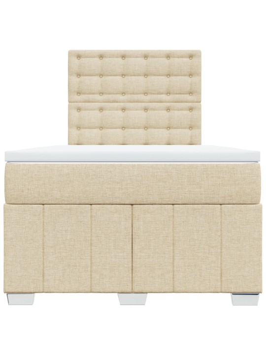Box spring postel s matrací krémová 120x200 cm textil