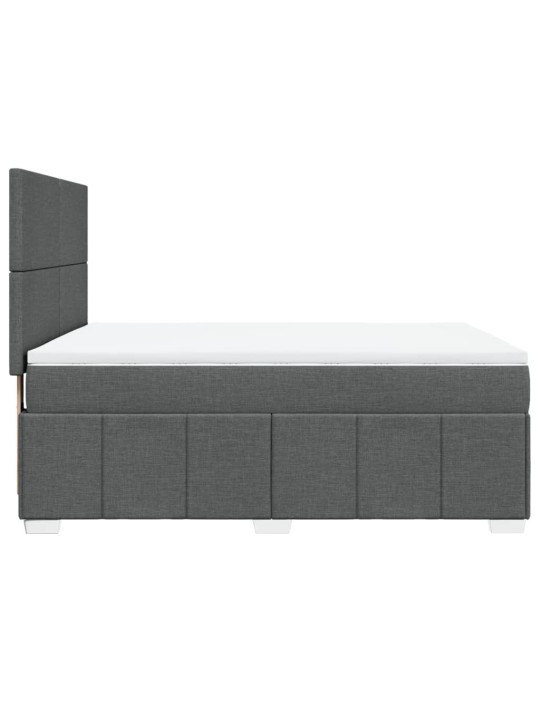 Box spring postel s matrací tmavě šedý 140 x 190 cm textil