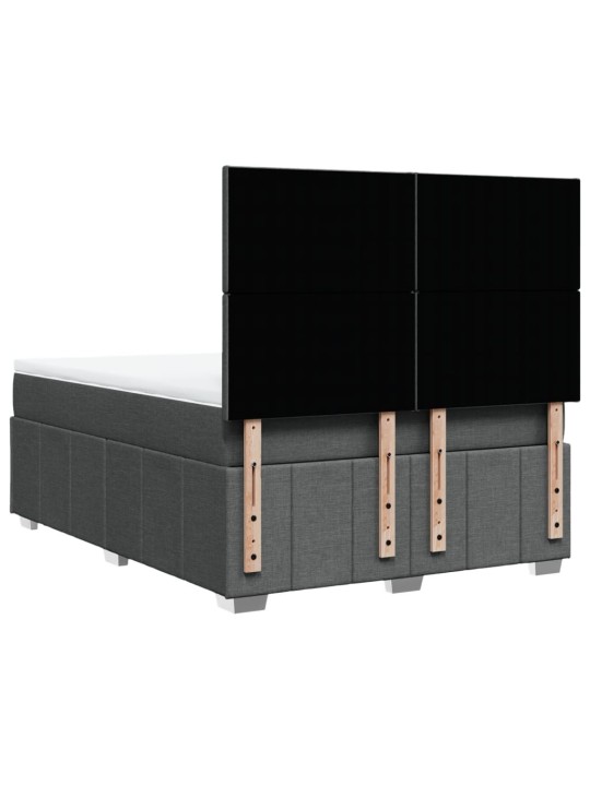 Box spring postel s matrací tmavě šedý 140 x 190 cm textil
