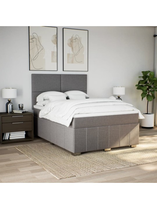 Box spring postel s matrací taupe 140x190 cm textil
