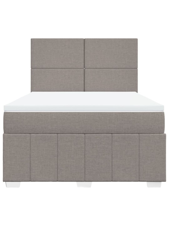 Box spring postel s matrací taupe 140x190 cm textil
