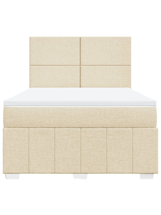 Box spring postel s matrací krémová 140x190 cm textil
