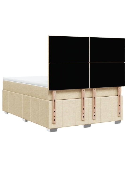 Box spring postel s matrací krémová 140x190 cm textil