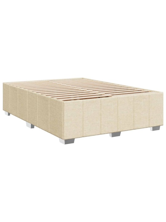 Box spring postel s matrací krémová 140x190 cm textil