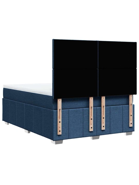 Box spring postel s matrací modrá 140x190 cm textil