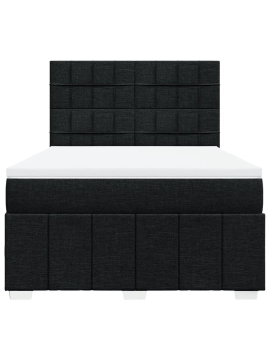 Box spring postel s matrací černá 140 x 190 cm textil
