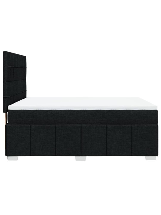 Box spring postel s matrací černá 140 x 190 cm textil