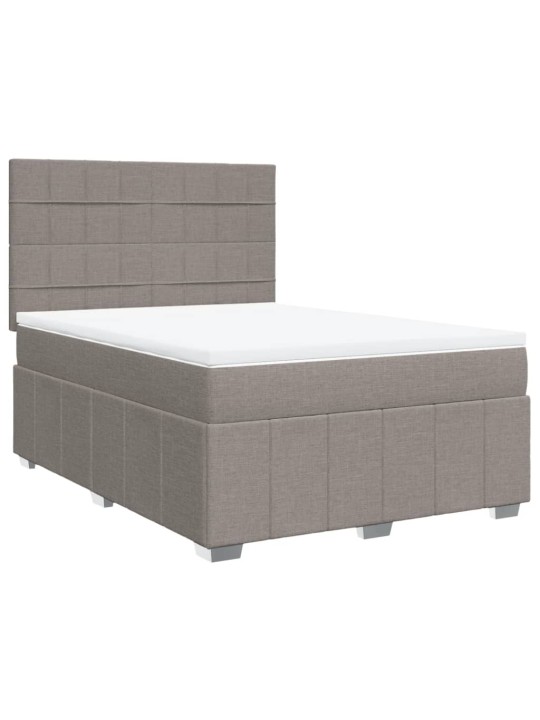 Box spring postel s matrací taupe 140x190 cm textil