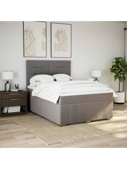Box spring postel s matrací taupe 140x190 cm textil