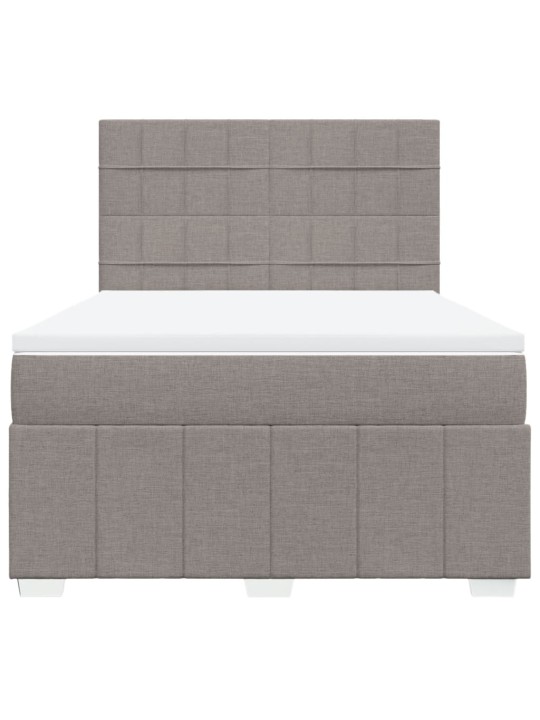Box spring postel s matrací taupe 140x190 cm textil