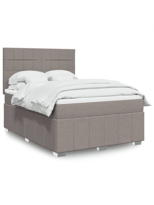 Box spring postel s matrací taupe 140x190 cm textil