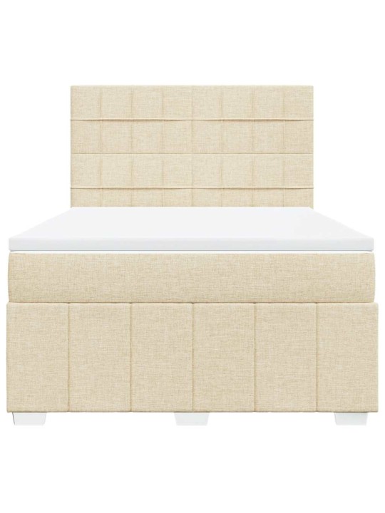 Box spring postel s matrací krémová 140x190 cm textil