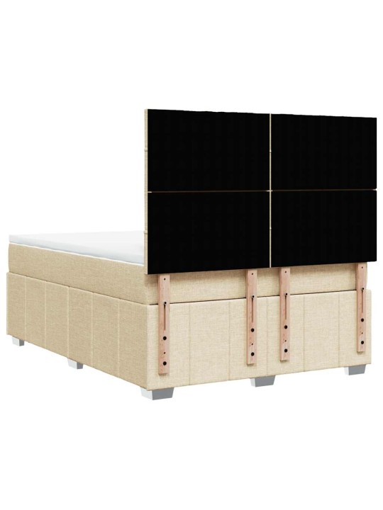 Box spring postel s matrací krémová 140x190 cm textil