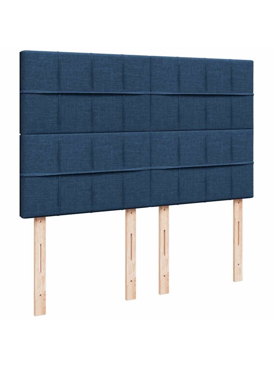 Box spring postel s matrací modrá 140x190 cm textil