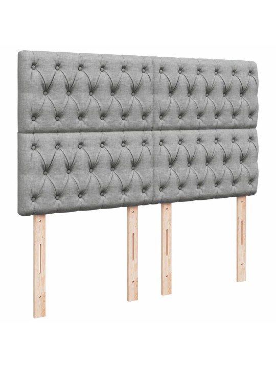 Box spring postel s matrací světle šedá 140 x 190 cm textil