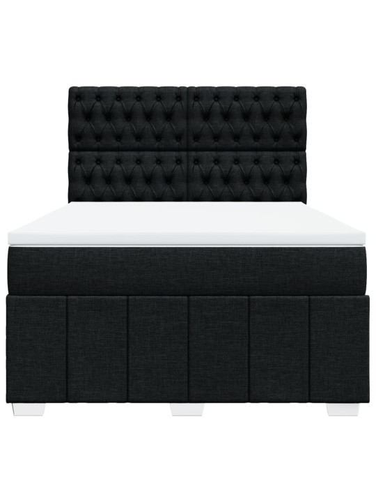 Box spring postel s matrací černá 140 x 190 cm textil