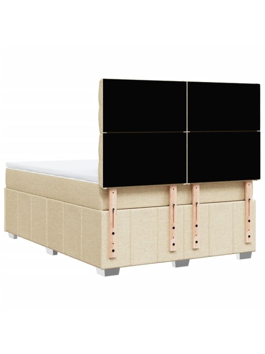 Box spring postel s matrací krémová 140x190 cm textil