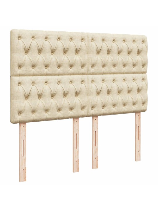 Box spring postel s matrací krémová 140x190 cm textil
