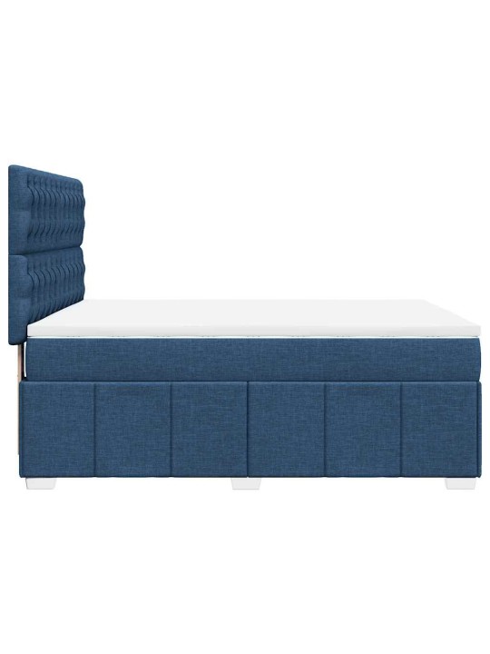 Box spring postel s matrací modrá 140x190 cm textil