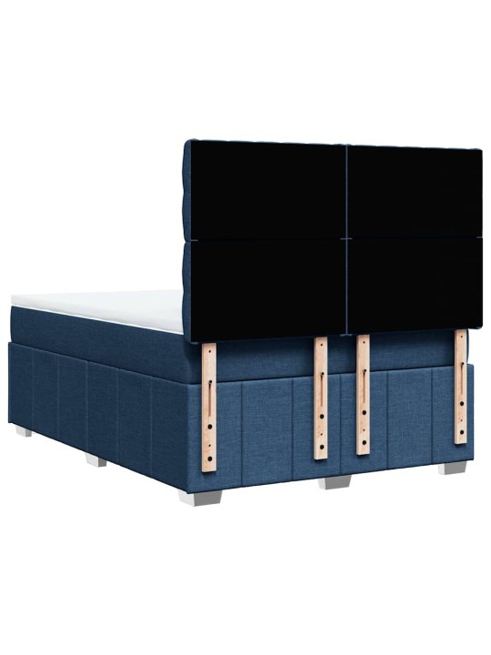 Box spring postel s matrací modrá 140x190 cm textil