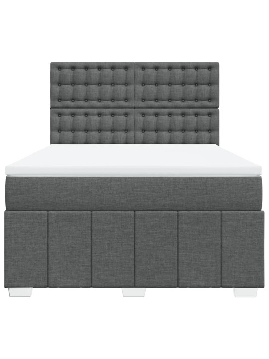 Box spring postel s matrací tmavě šedý 140 x 190 cm textil