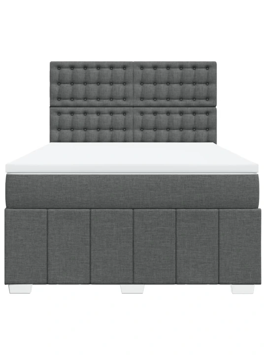 Box spring postel s matrací tmavě šedý 140 x 190 cm textil