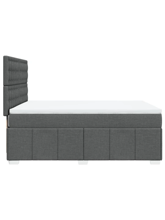 Box spring postel s matrací tmavě šedý 140 x 190 cm textil