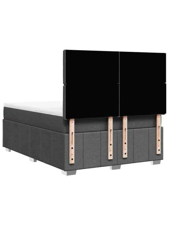 Box spring postel s matrací tmavě šedý 140 x 190 cm textil