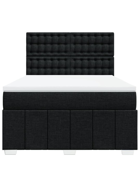 Box spring postel s matrací černá 140 x 190 cm textil