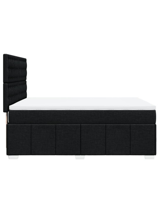 Box spring postel s matrací černá 140 x 190 cm textil