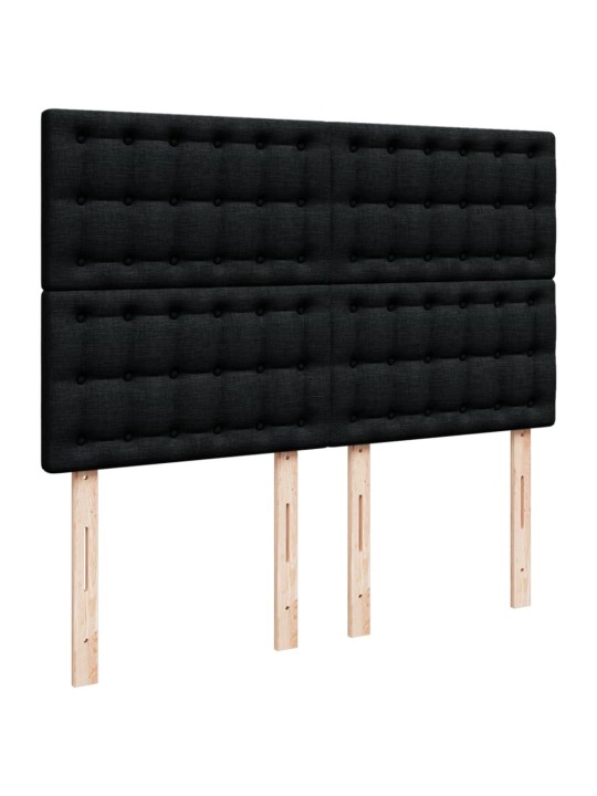 Box spring postel s matrací černá 140 x 190 cm textil