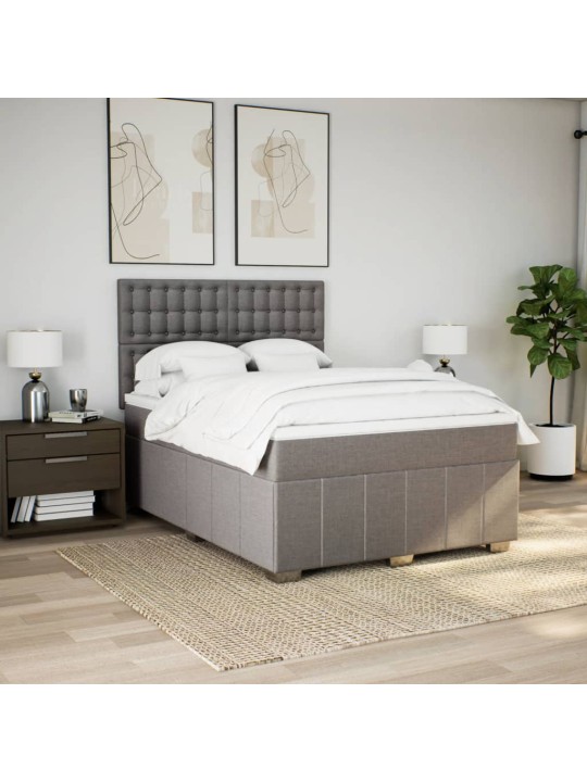 Box spring postel s matrací taupe 140x190 cm textil