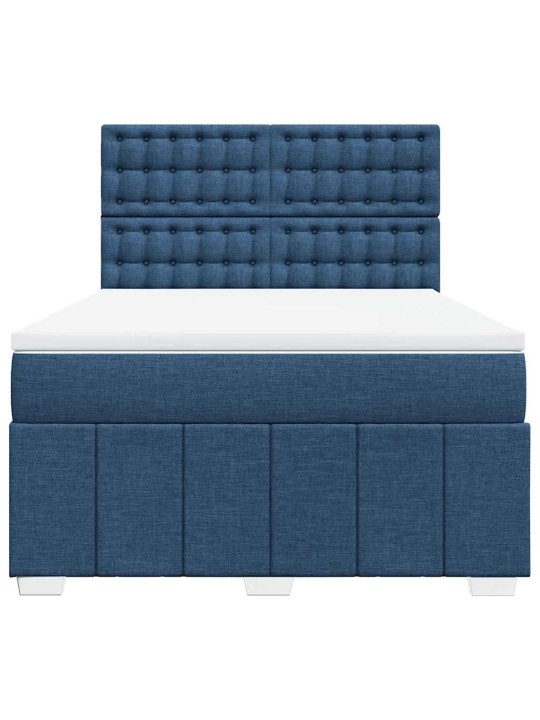 Box spring postel s matrací modrá 140x190 cm textil