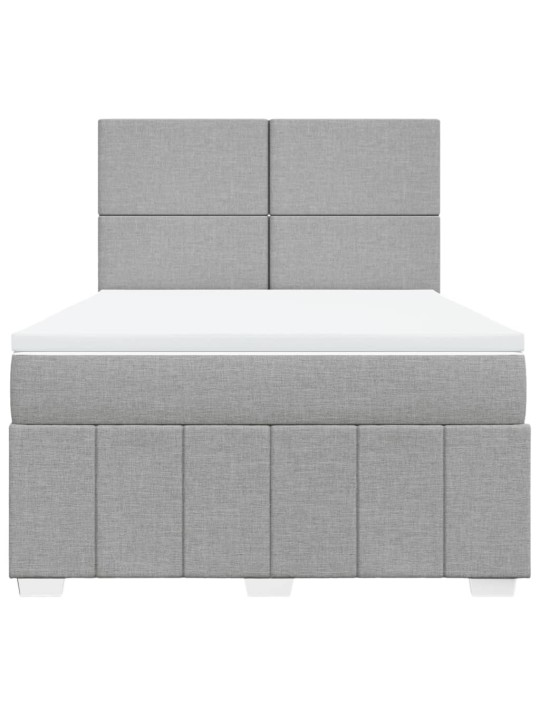 Box spring postel s matrací světle šedá 140 x 200 cm textil
