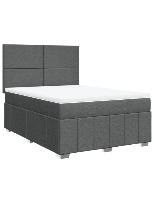 Box spring postel s matrací tmavě šedá 140x200 cm textil