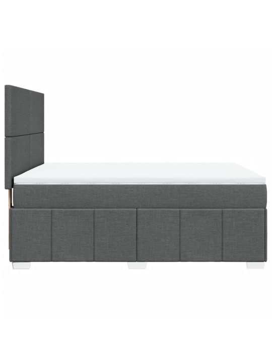 Box spring postel s matrací tmavě šedá 140x200 cm textil
