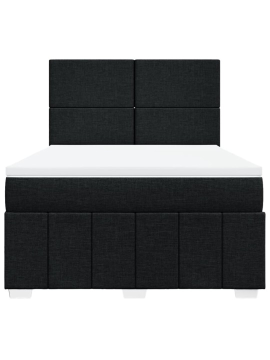 Box spring postel s matrací černá 140x200 cm textil