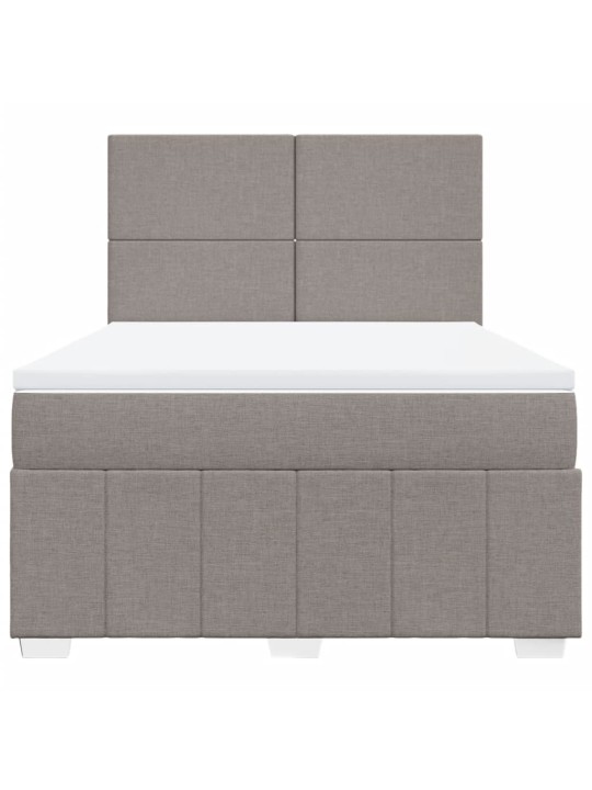 Box spring postel s matrací taupe 140x200 cm textil