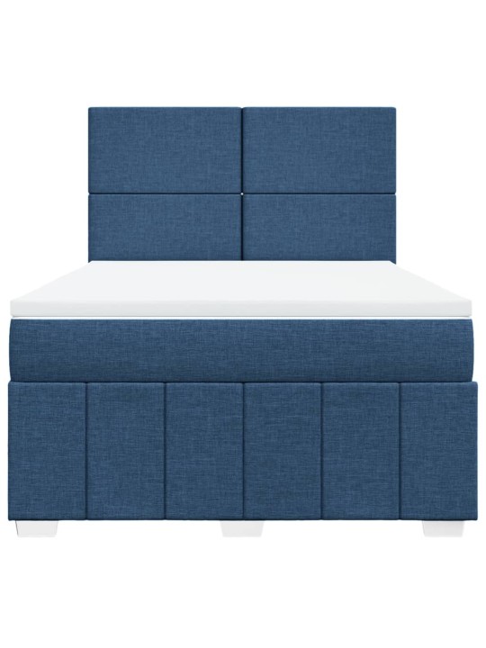 Box spring postel s matrací modrá 140x200 cm textil