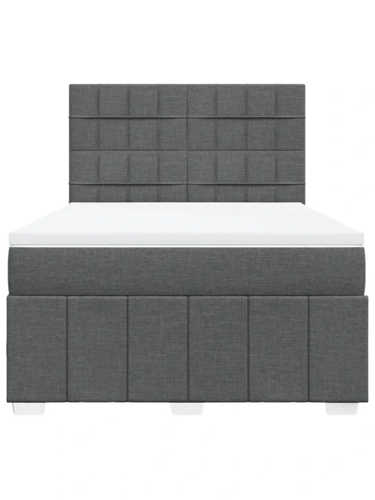 Box spring postel s matrací tmavě šedá 140x200 cm textil