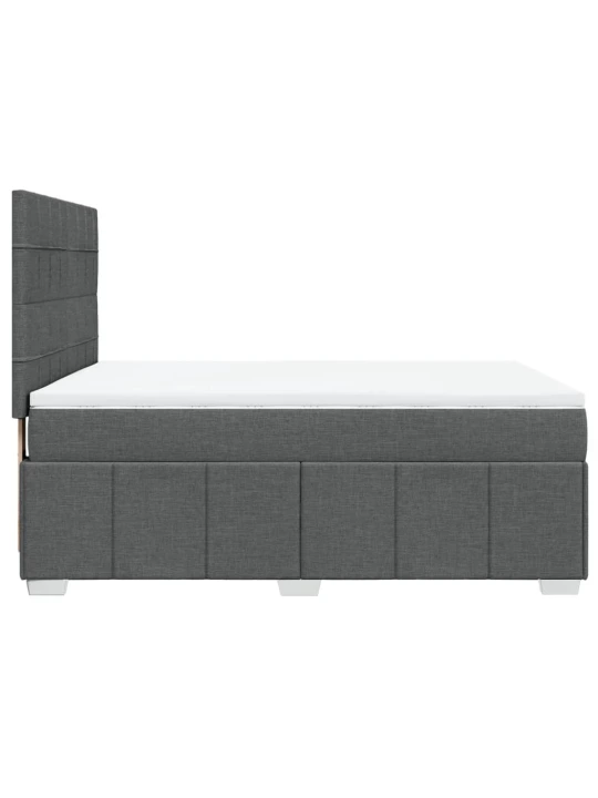 Box spring postel s matrací tmavě šedá 140x200 cm textil