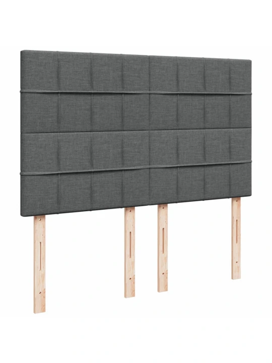 Box spring postel s matrací tmavě šedá 140x200 cm textil
