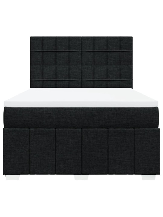 Box spring postel s matrací černá 140x200 cm textil